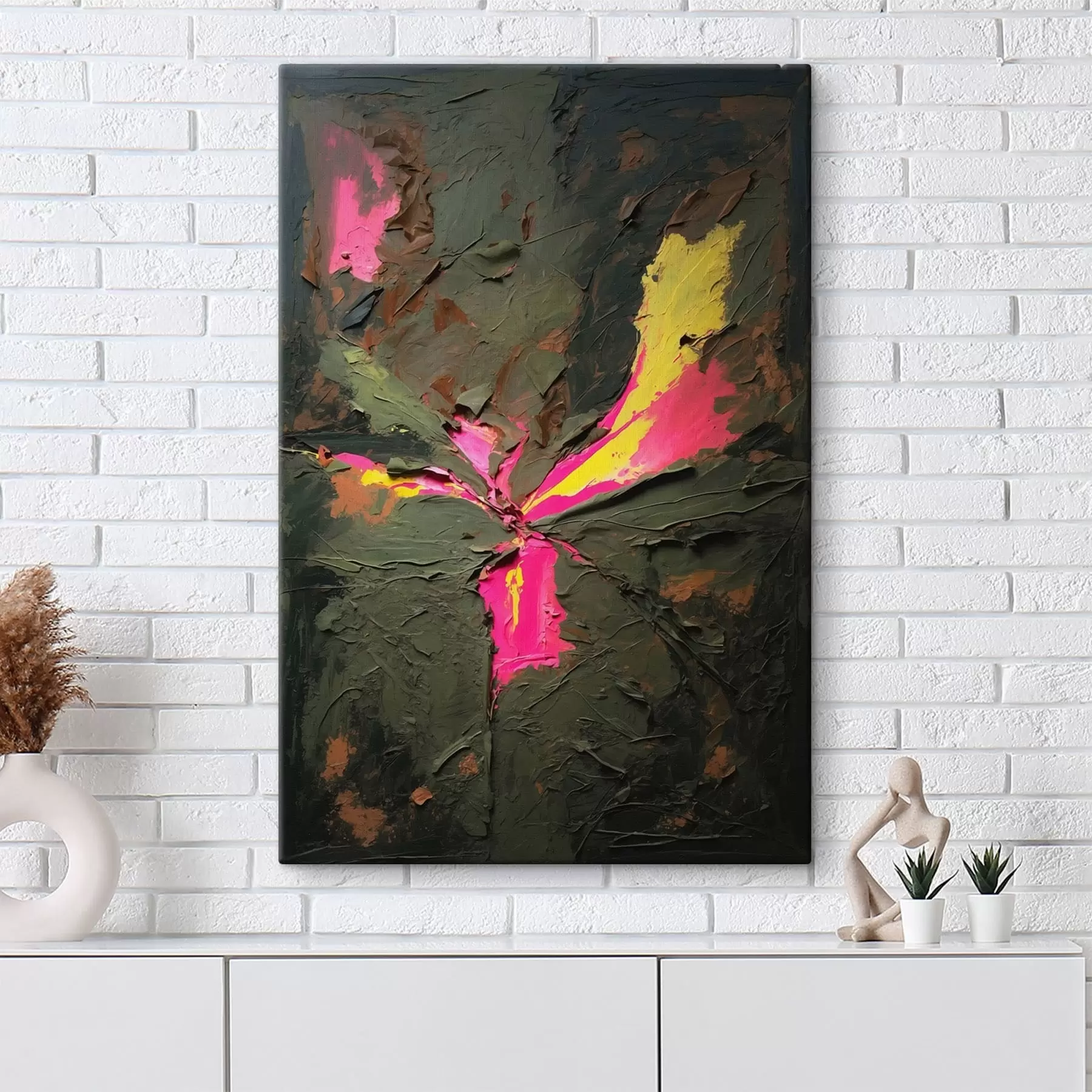 Obraz Abstraktná kompozícia v štýle impasto s výraznými akcentmi s48826