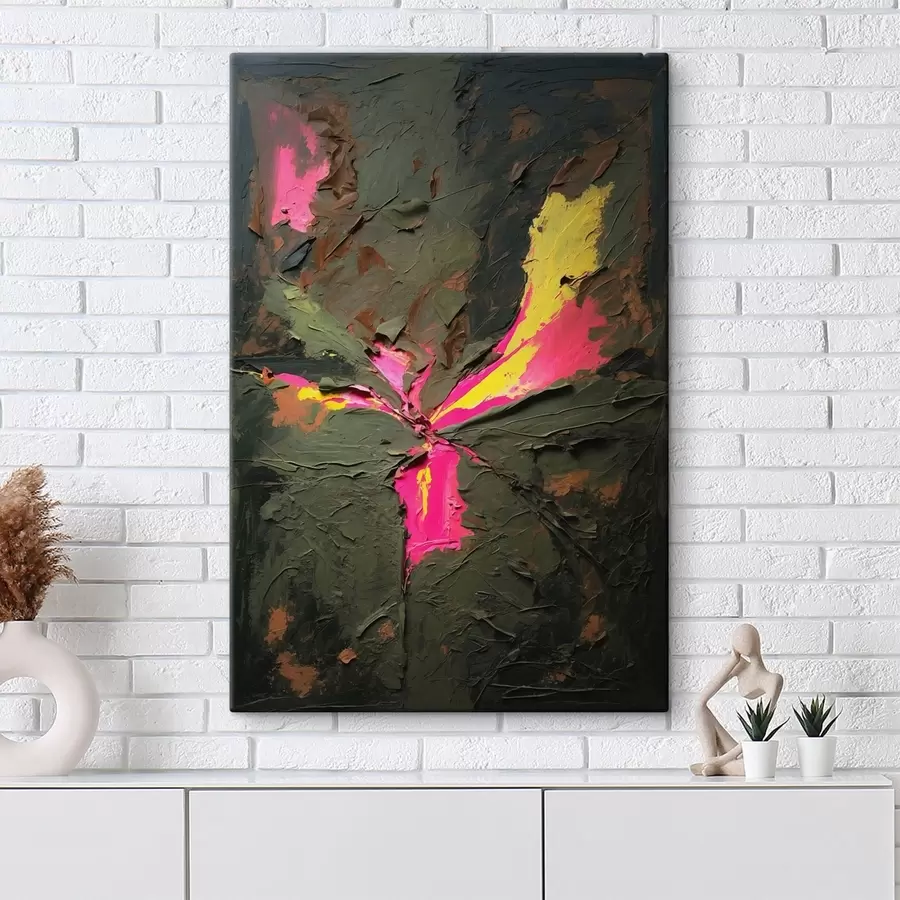 Obraz Abstraktná kompozícia v štýle impasto s výraznými akcentmi s48826