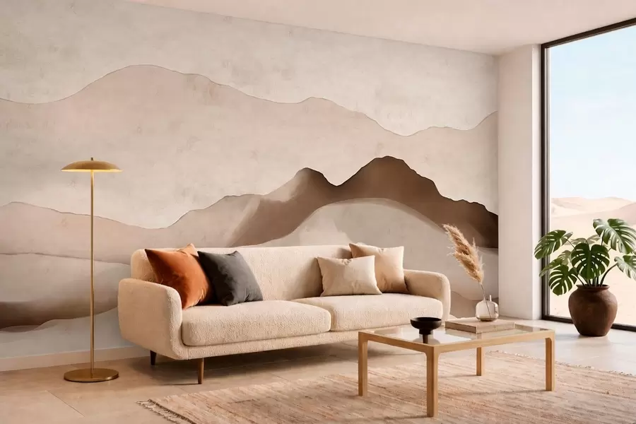 Fototapety Abstraktné hory v štýloch Japandi a minimalizmus w05434