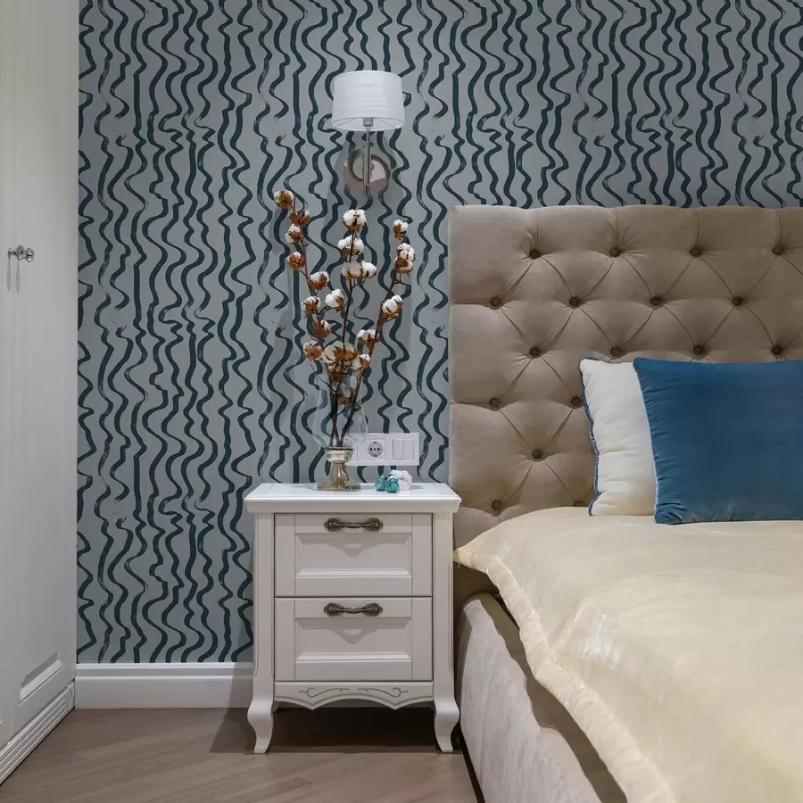 Fototapety Tmavé vlnovky na modrom pozadí a01168v1