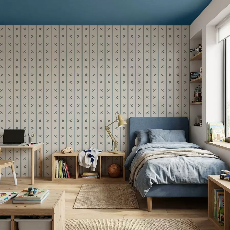 Fototapety Lietadlá s pruhovaným vzorom s modrými pruhmi a01170