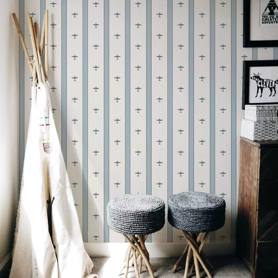 Fototapety Malé lietadlá s pruhmi na modrom pozadí a01171