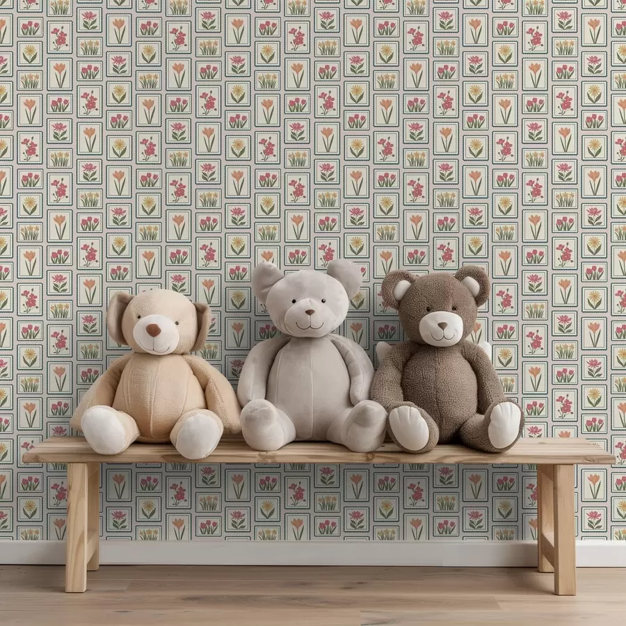 Fototapety Kvetinové ilustrácie v rámoch s okrajmi a01174