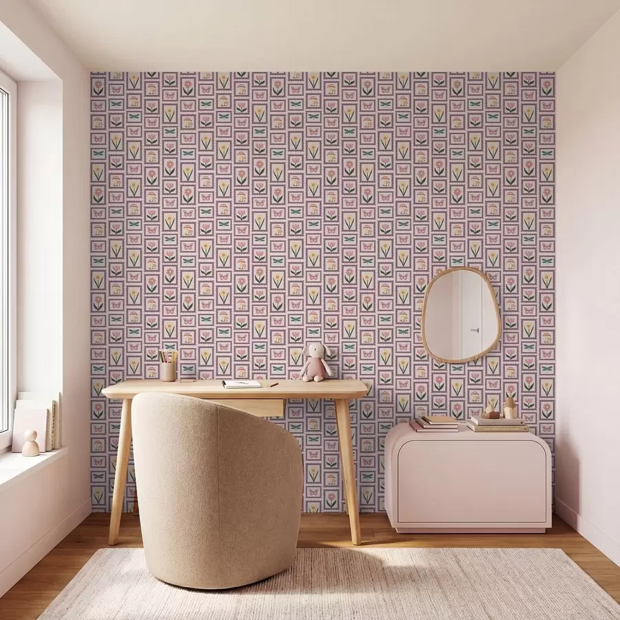 Fototapety Ilustrácie v rámoch v odtieňoch fialovej a01175v1