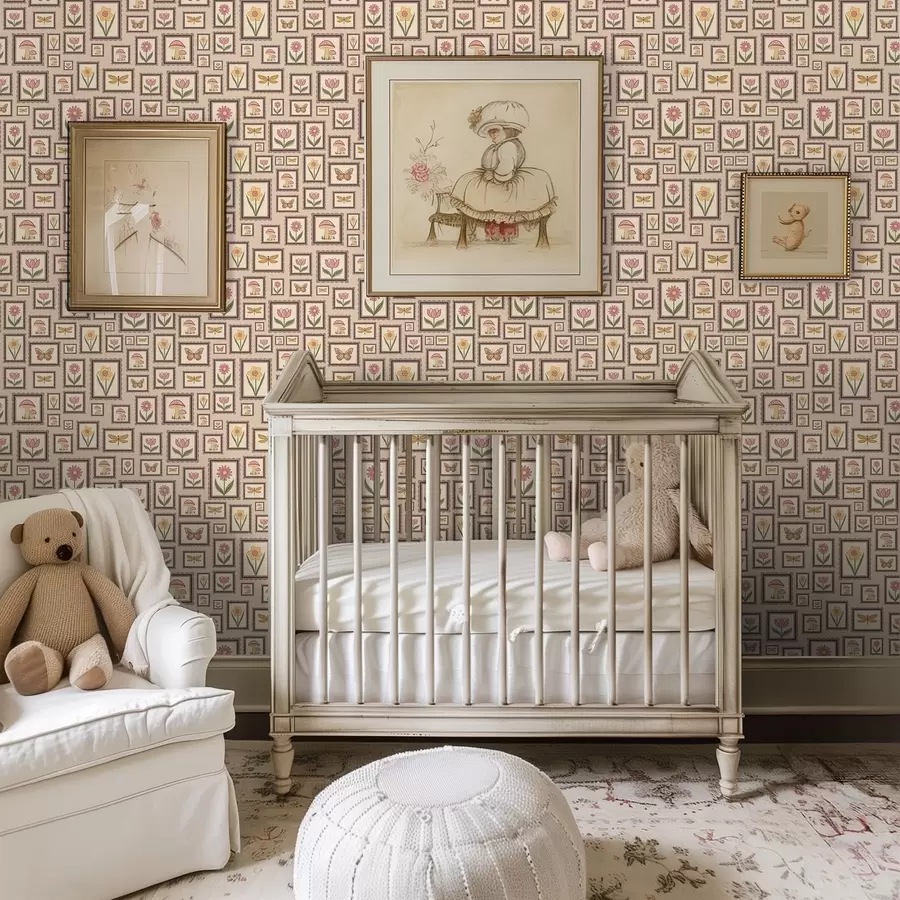 Fototapety Ilustrácie v rámoch v teplých béžových odtieňoch a01176v2