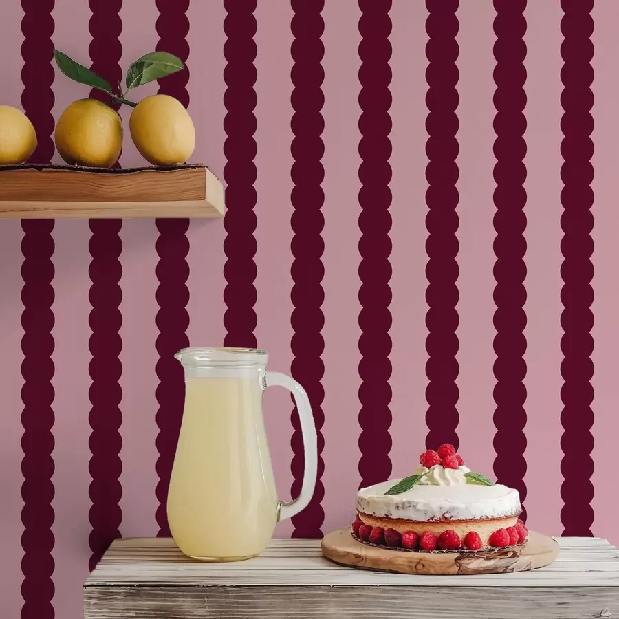 Fototapety Burgundské vlnovité pruhy v minimalistickom štýle a01182v5