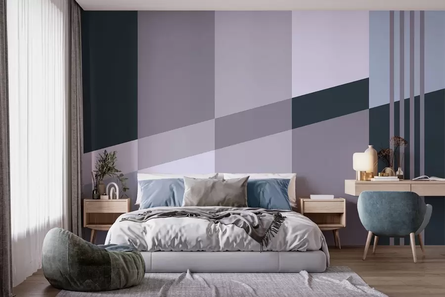 Fototapety Diskrétne geometrické vzory v odtieňoch šedej a modrej w05390v1