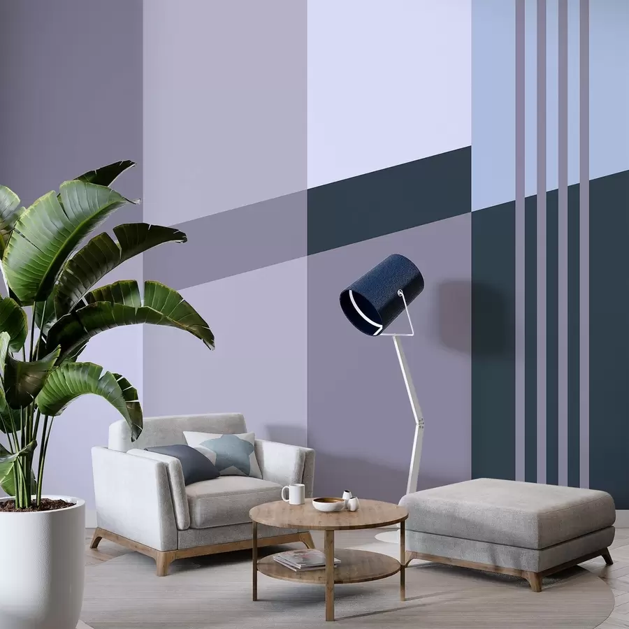 Fototapety Diskrétne geometrické vzory v odtieňoch šedej a modrej w05390v1