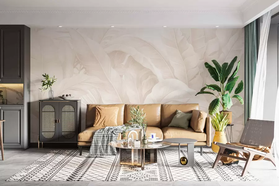 Fototapety Vintage tropické listy w05518