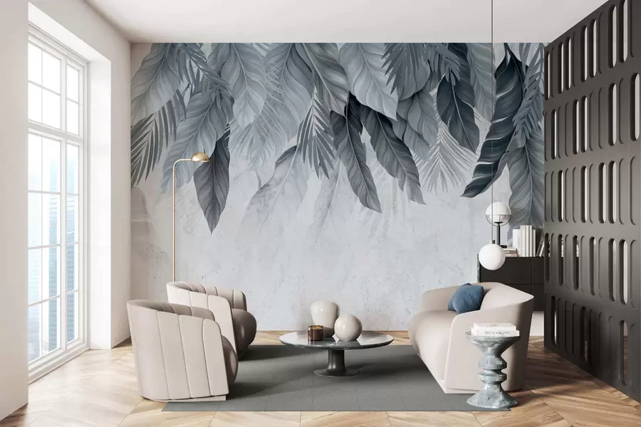 Fototapety Tropické visiace listy na betóne w05521v1