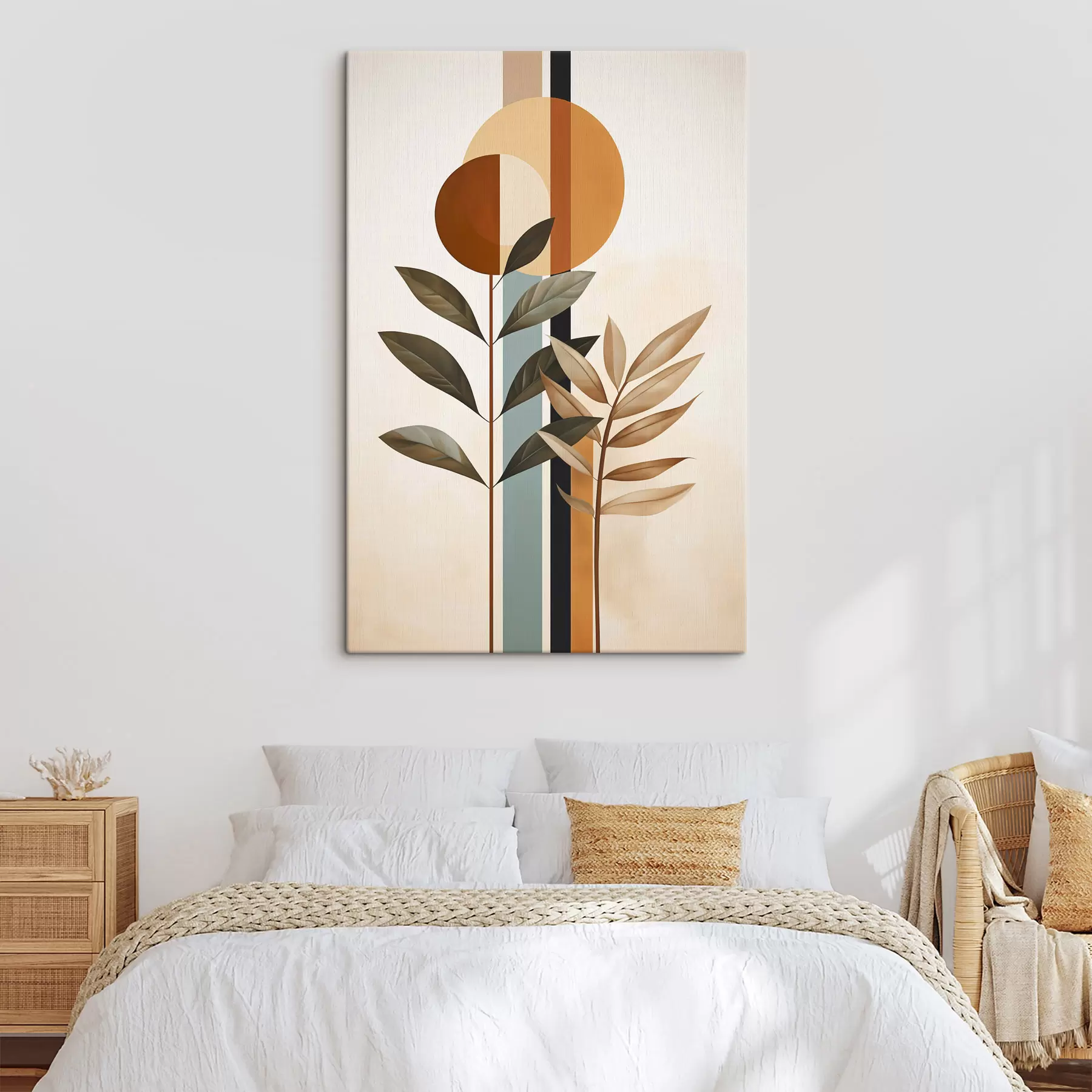 Obraz Abstraktné rastliny s kruhmi a čiarami s48929