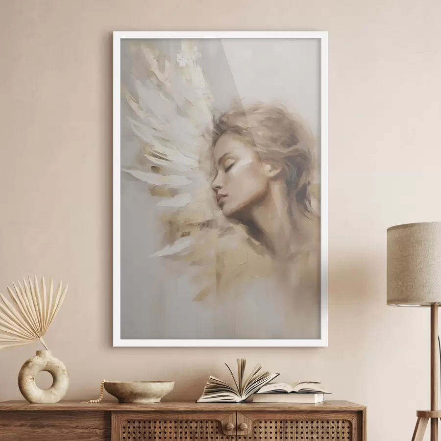 Fototapety Portrét dievčaťa s anjelským krídlom f48979