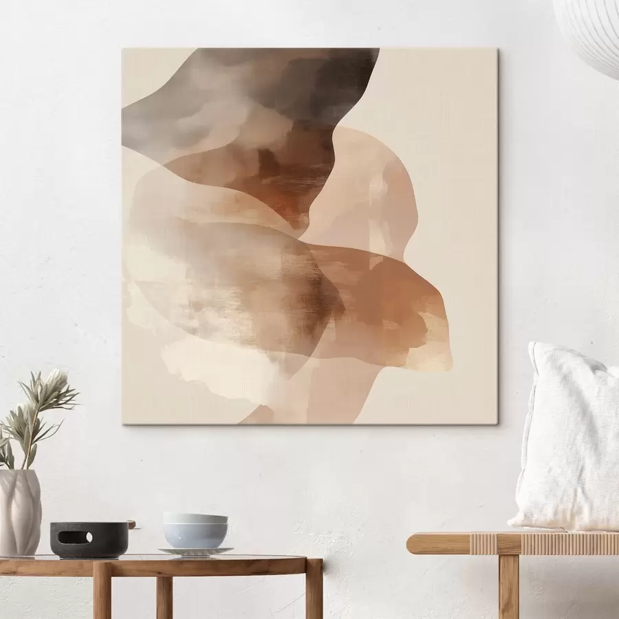 Obraz Abstraktná kompozícia v teplých hnedo-béžových odtieňoch s48835