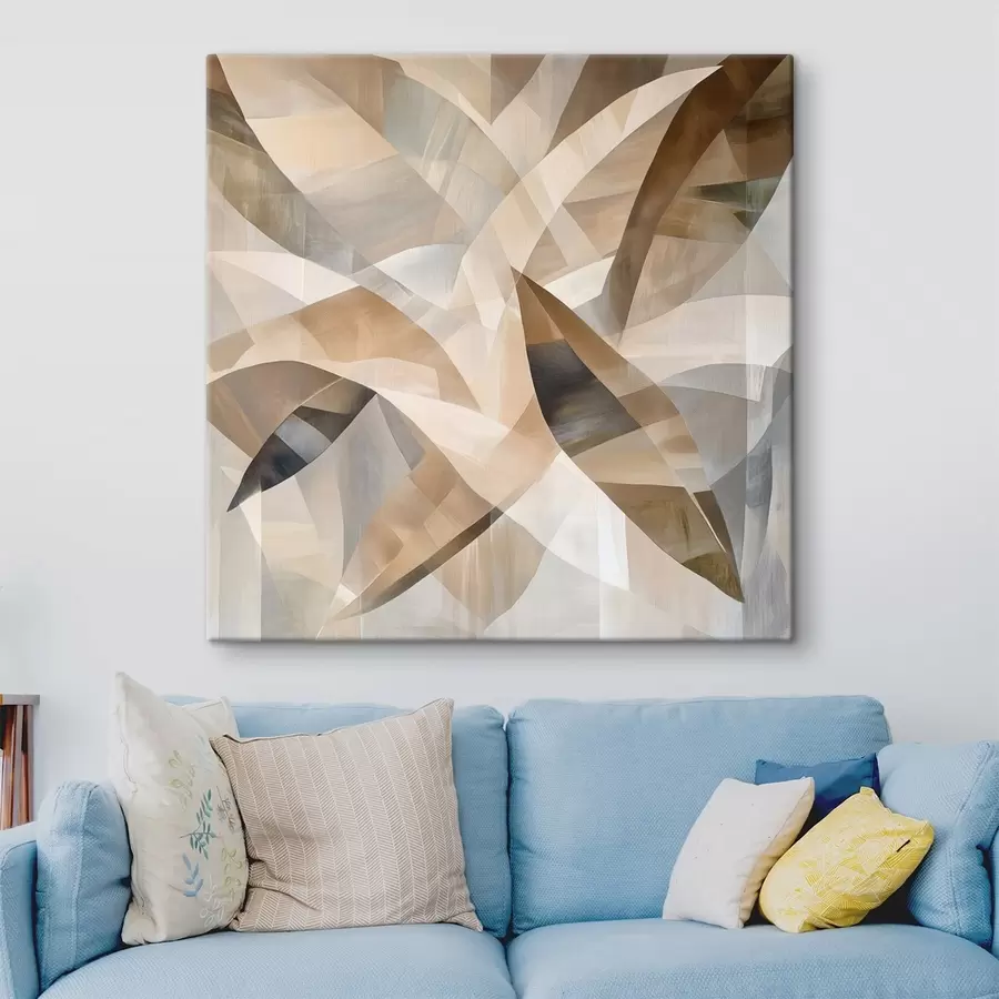 Obraz Rastlinné motívy v teplých prírodných odtieňoch v štýle umeleckého plagátu s48847