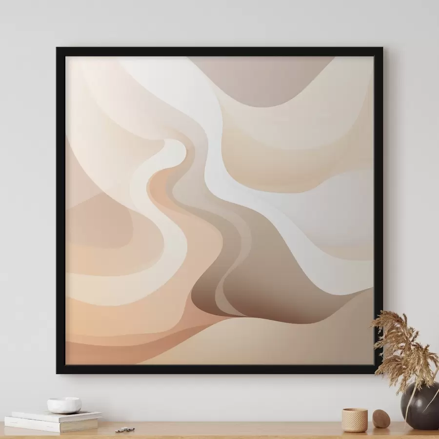 Fototapety Harmónia zaoblených tvarov a krémových odtieňov v štýle ilustrácií súčasného umenia f48846