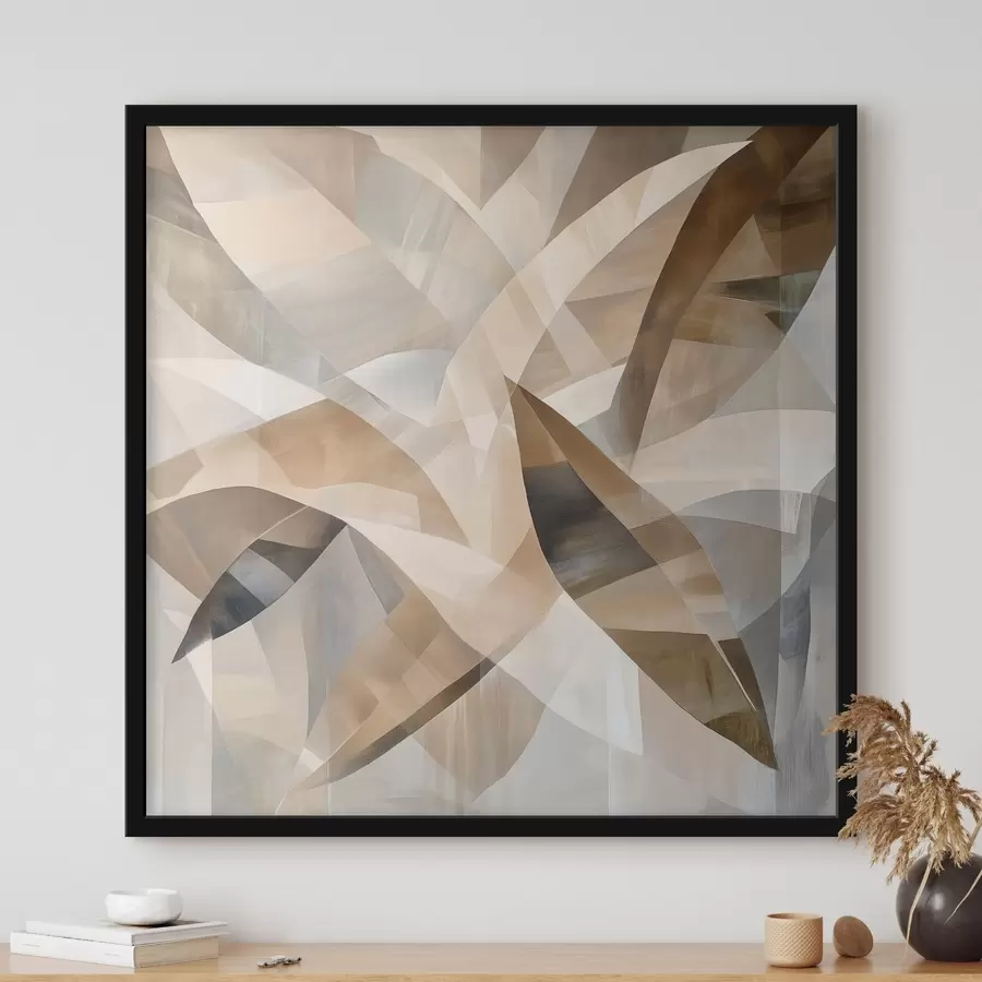 Fototapety Rastlinné motívy v teplých prírodných odtieňoch v štýle umeleckého plagátu f48847