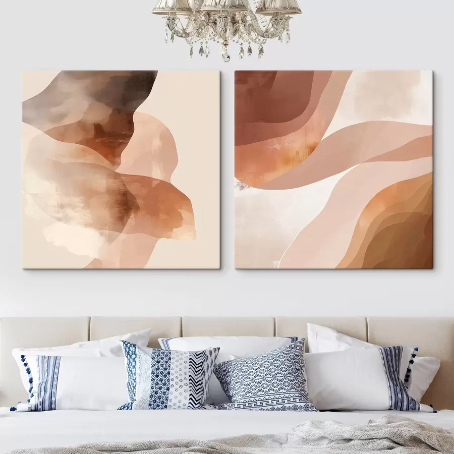 Obraz Zloženie polopriehľadných vrstiev v odtieňoch hnedého piesku m30345