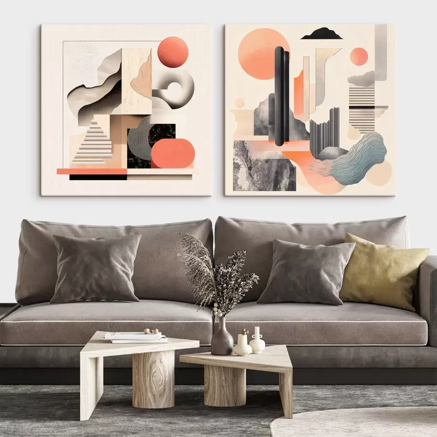 Fototapety Geometrická abstrakcia s architektonickými prvkami v minimalistickom štýle m30348