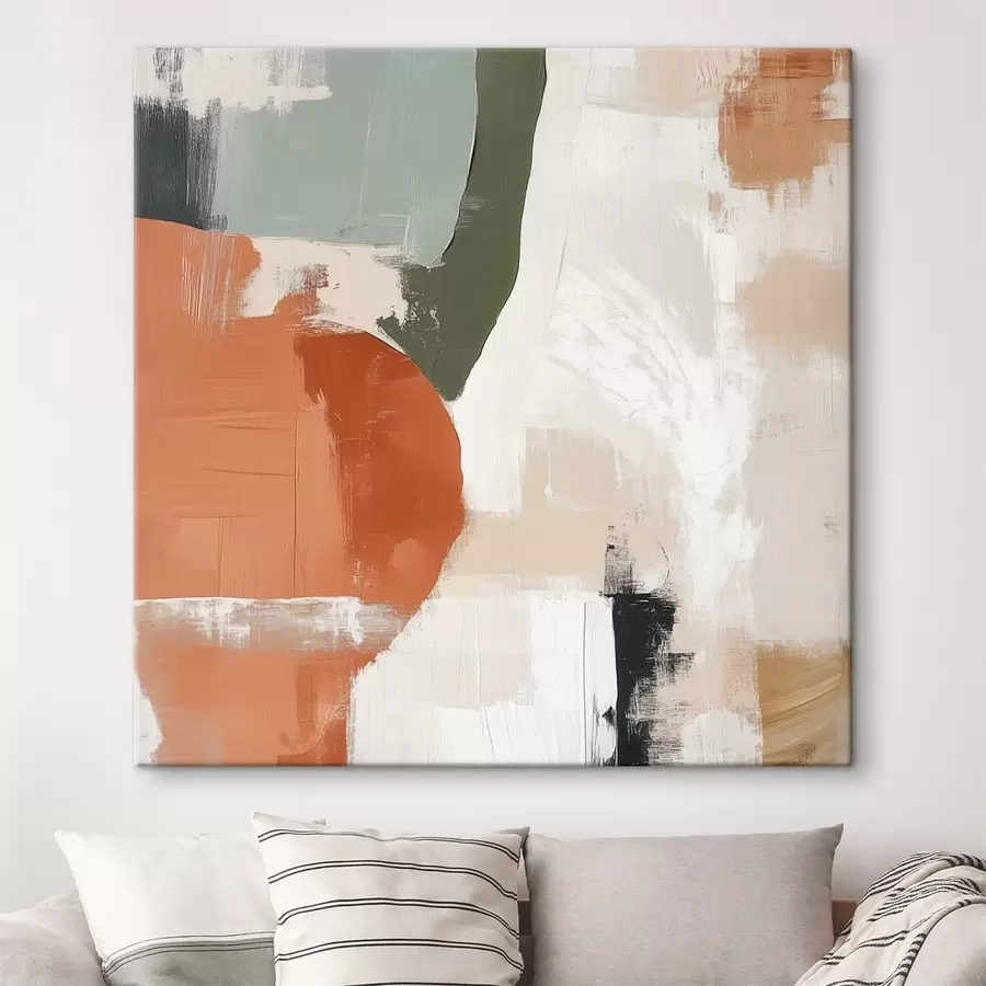 Obraz Kombinácia geometrických tvarov a voľných línií v modernom abstraktnom štýle s48868