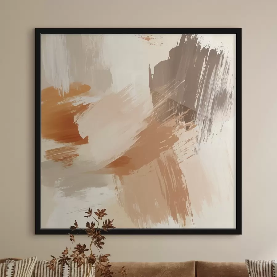 Fototapety Napodobnenie abstraktných ťahov štetcom v pieskových a hnedých odtieňoch f48857