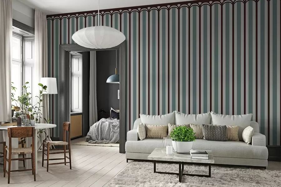 Fototapety Vertikálny ornament v modrých a hnedých odtieňoch w05610v5