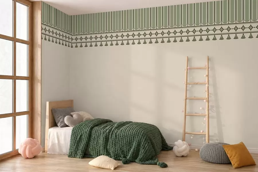 Fototapety Ozdobný okraj v zelených odtieňoch w05151v1