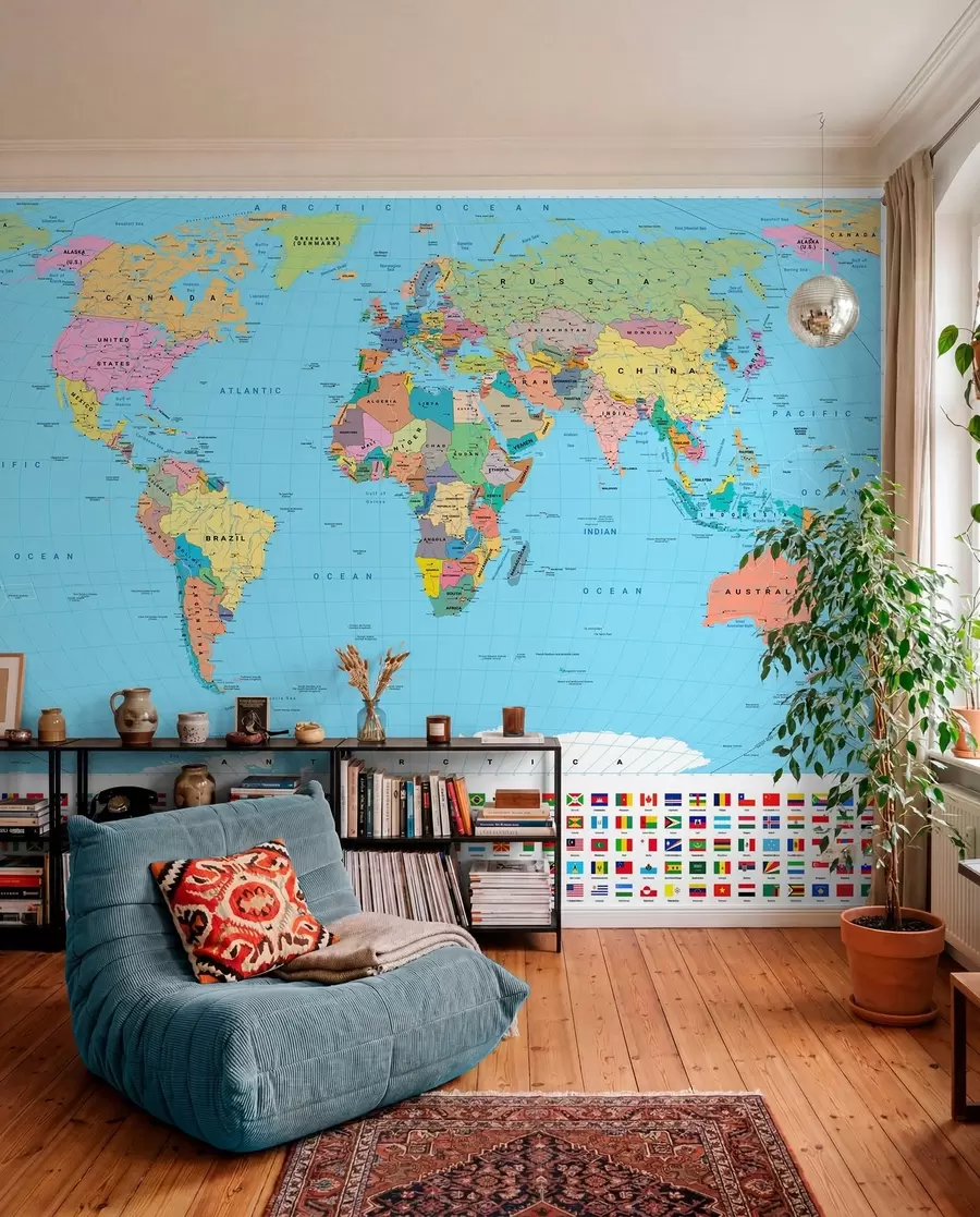 Fototapety Mapa sveta v angličtine c00004en