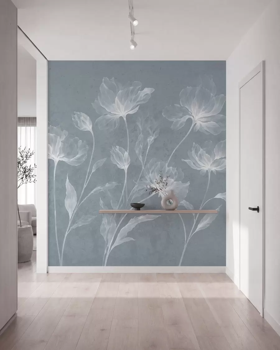 Fototapety Elegantné vzdušné kvety s priehľadnými vrstvenými okvetnými lístkami na dlhých jemných stonkách w05579v2