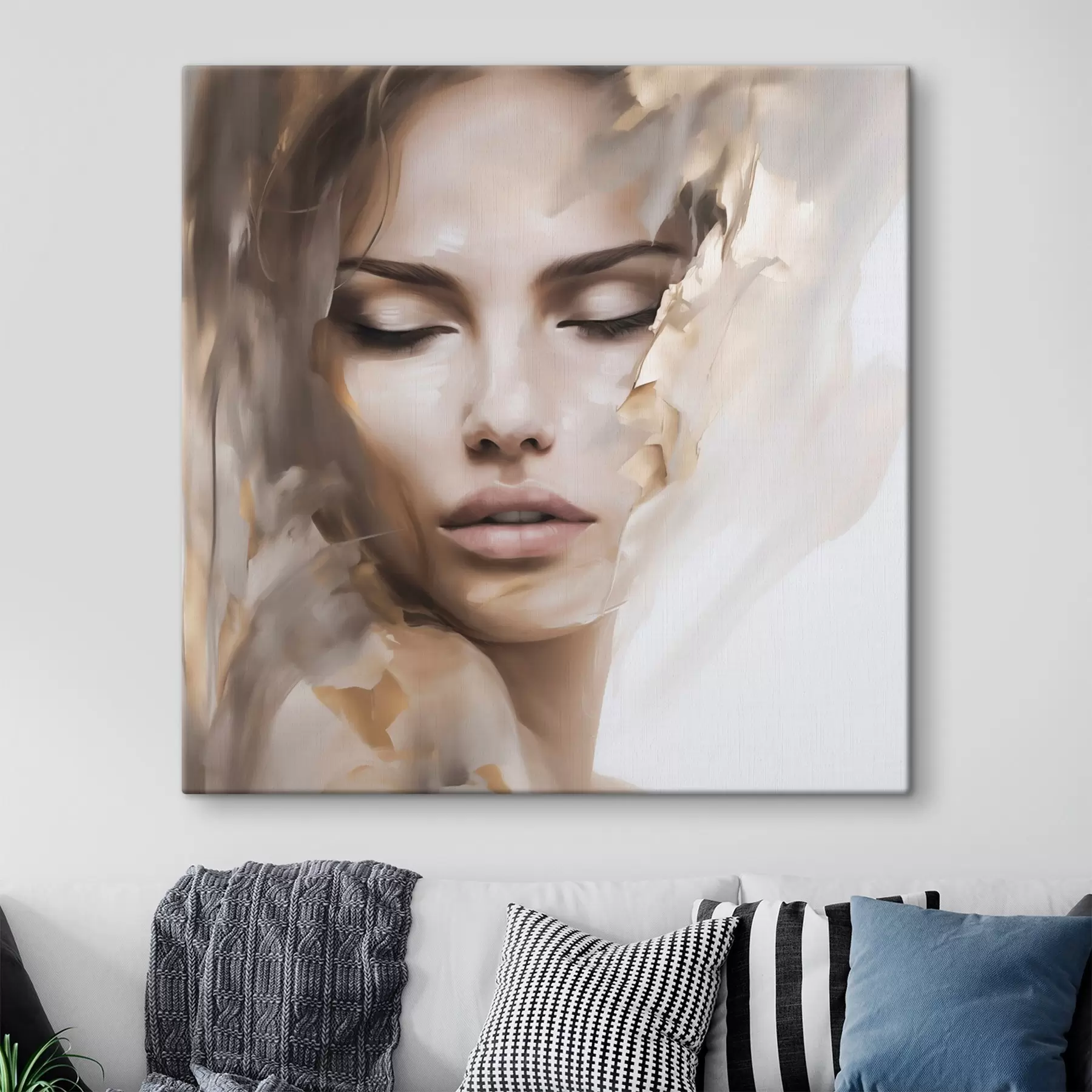 Obraz Abstraktný portrét ženy, imitácia maľby s49132