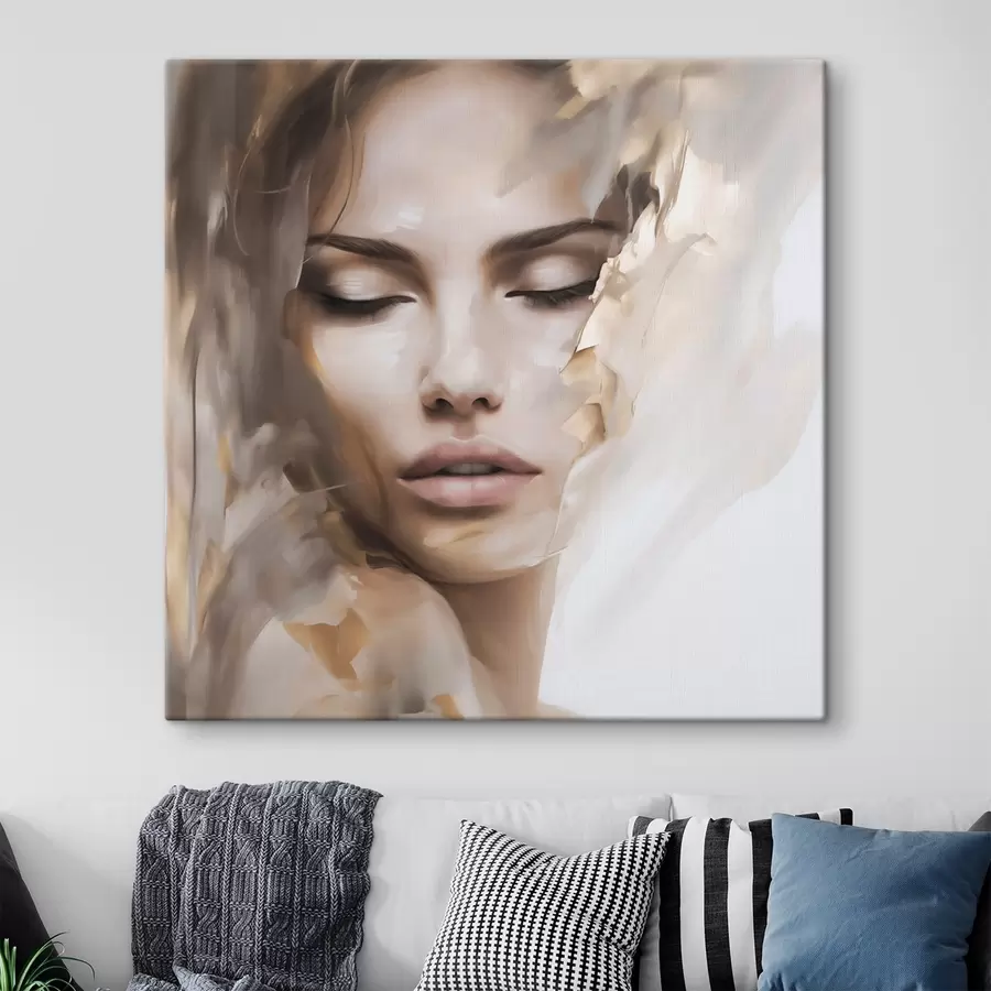 Obraz Abstraktný portrét ženy, imitácia maľby s49132