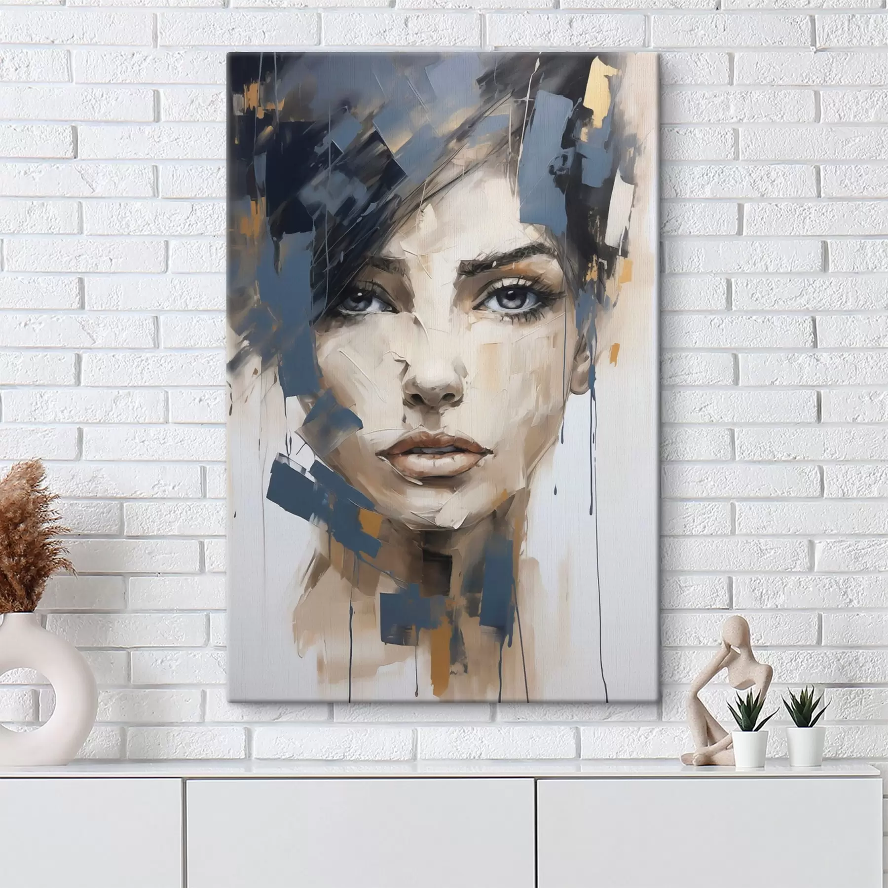 Obraz Abstraktný portrét dievčaťa, imitácia maľby s49141