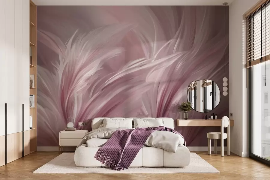 Fototapety Elegantné pierka v odtieňoch ružovej w05658v1