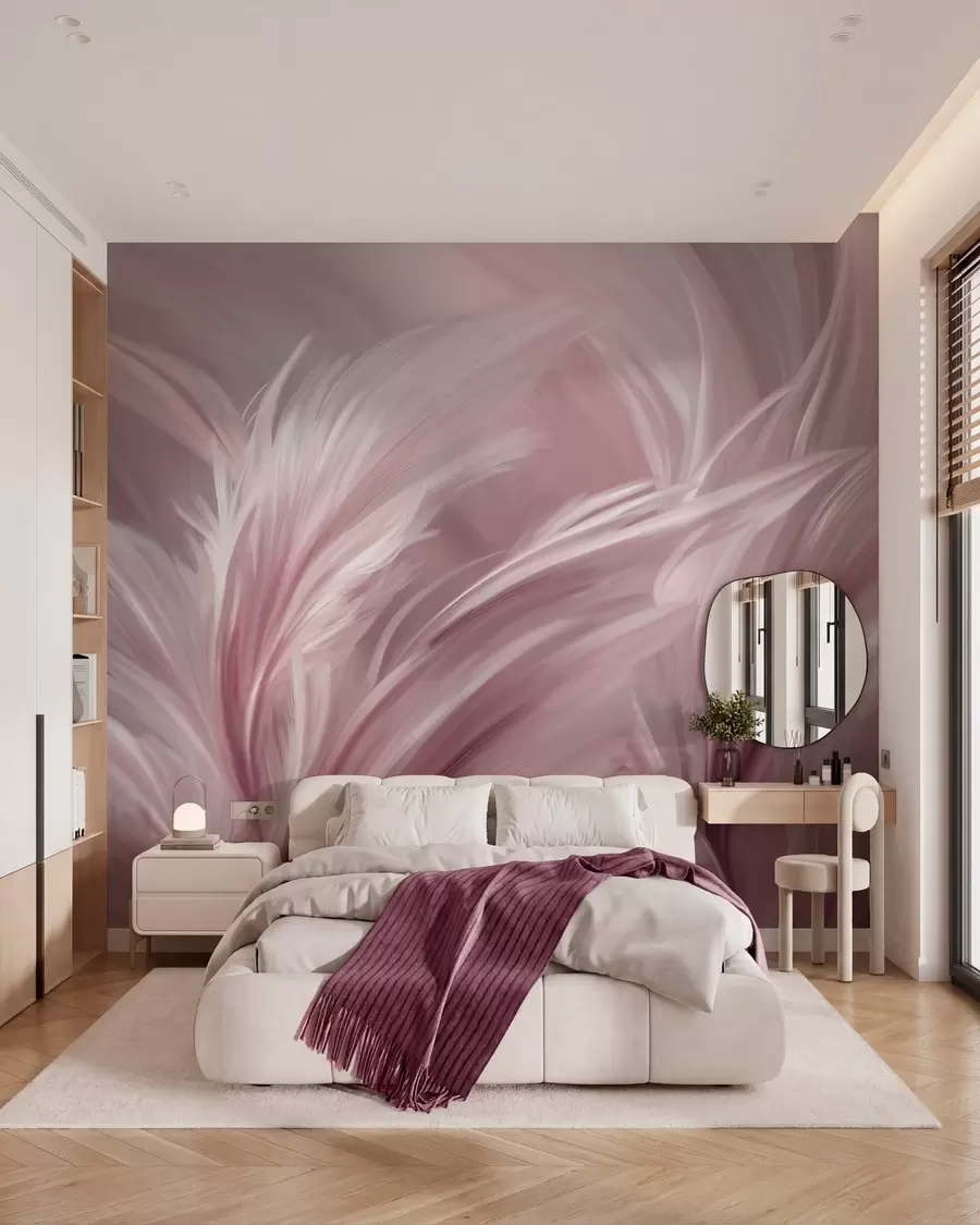 Fototapety Elegantné pierka v odtieňoch ružovej w05658v1
