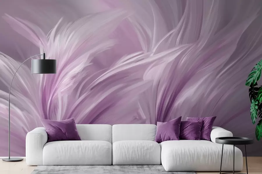Fototapety Elegantné pierka v odtieňoch fialovej w05658v2