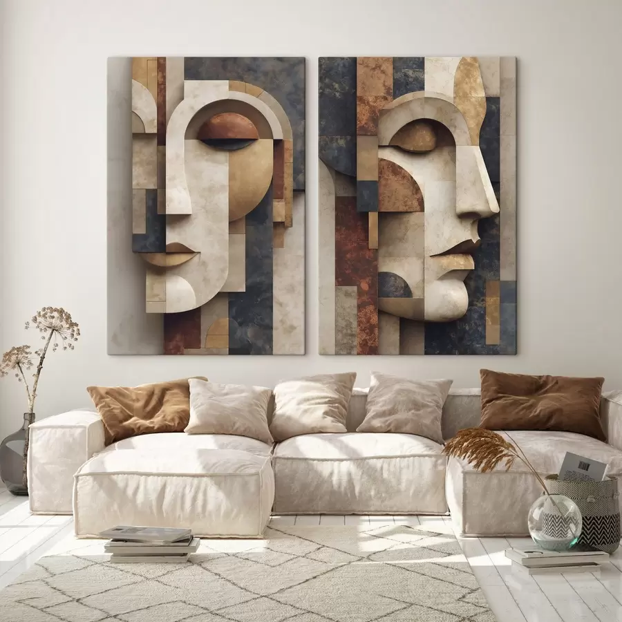 Fototapety Abstraktná plochá ilustrácia tváre m30557