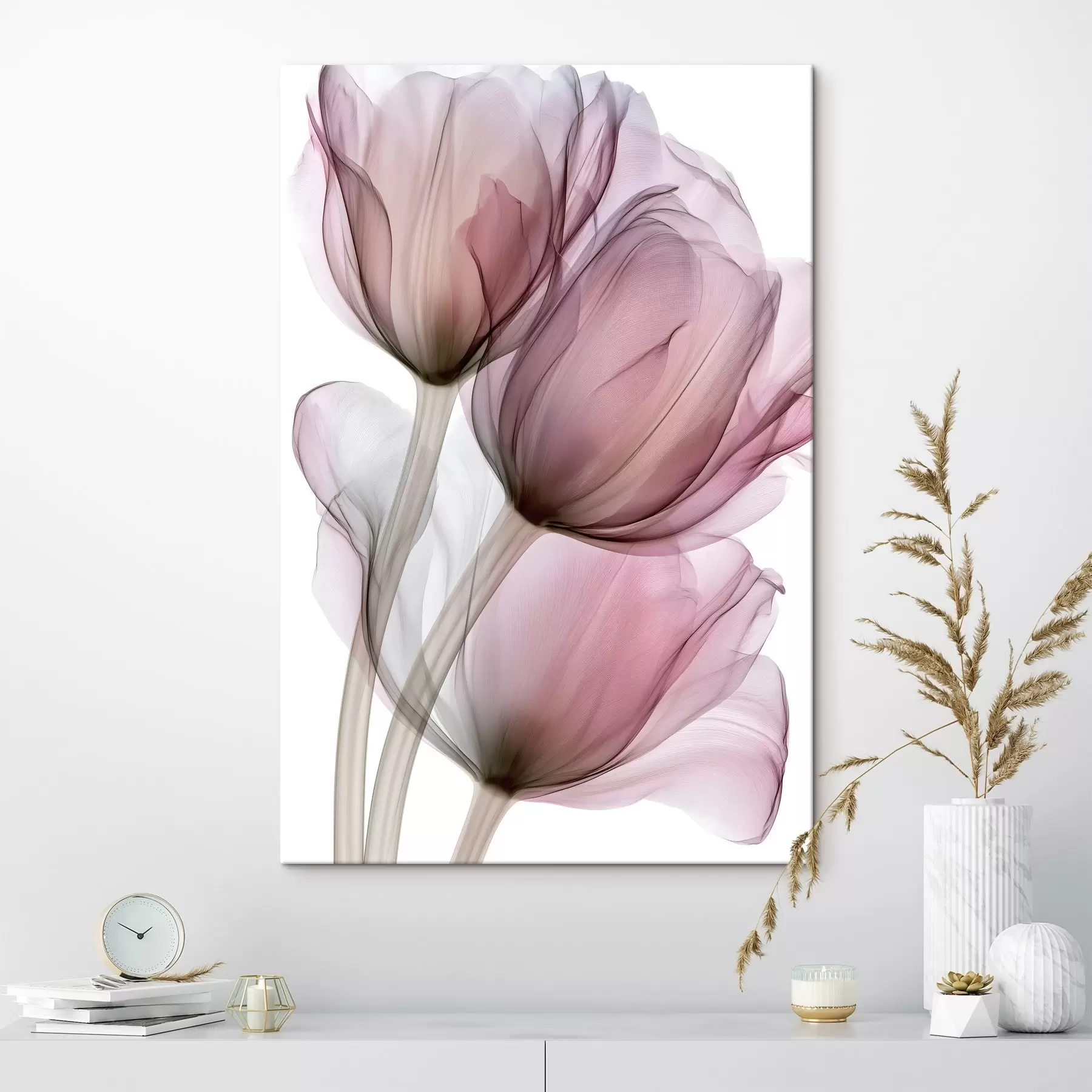 Obraz elegantné polopriehľadné tulipány s49564