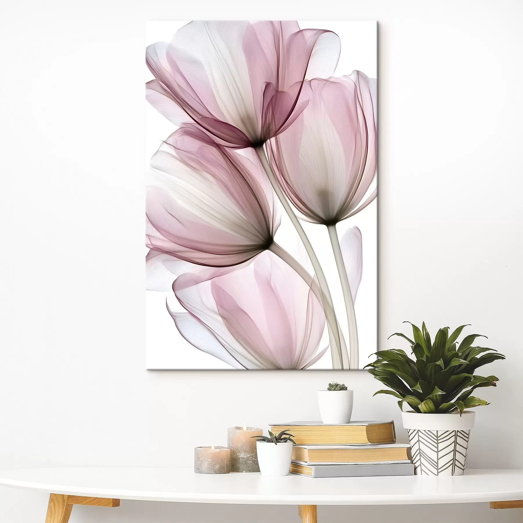 Obraz elegantné polopriehľadné tulipány s49565
