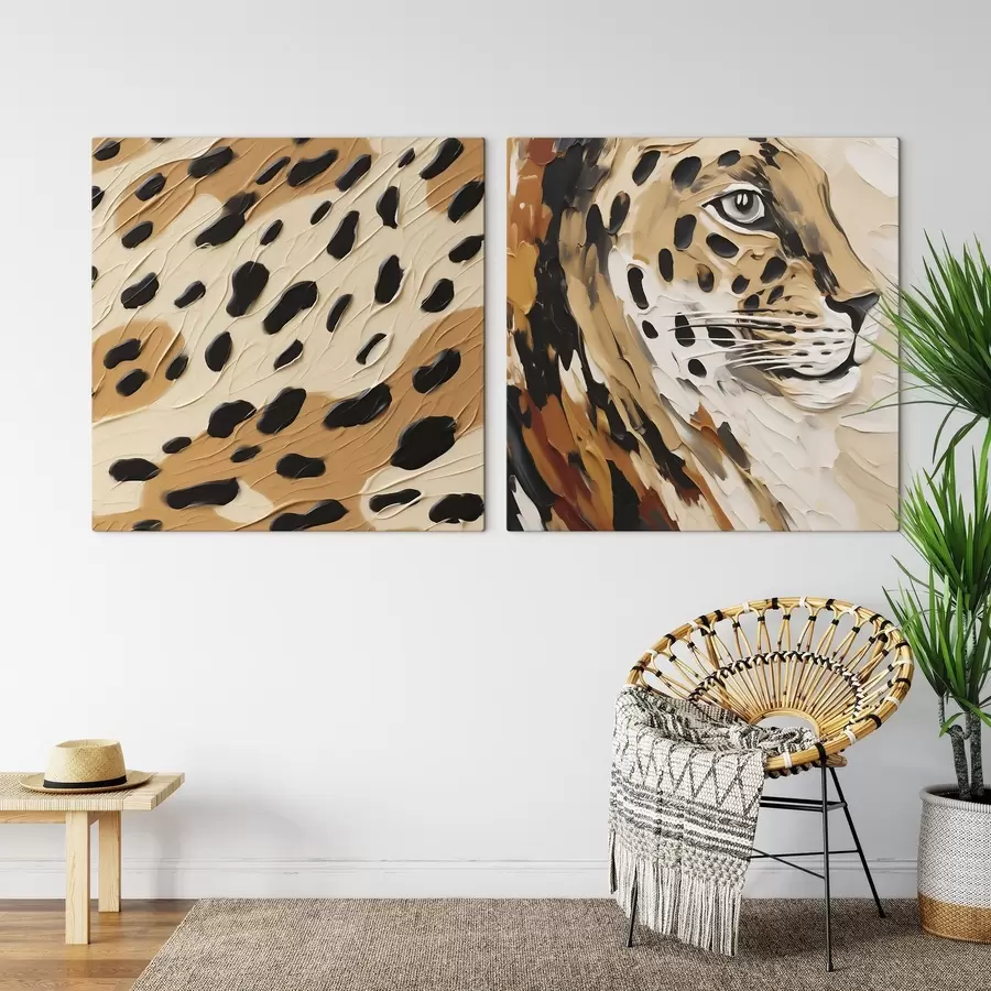 Obraz Abstraktný leopard, imitácia maľby m30669
