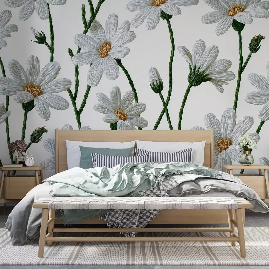 Fototapety Biele divoké sedmokrásky w09915