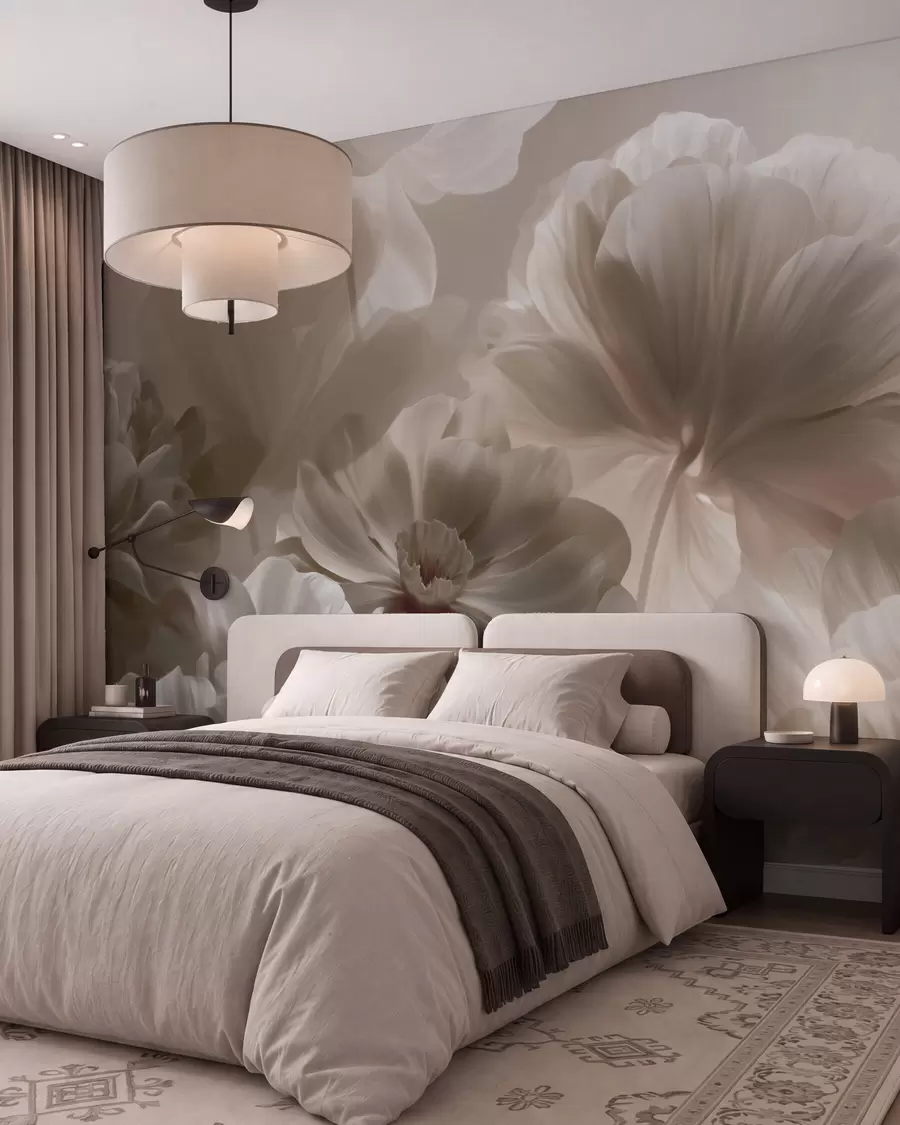 Fototapety Kvetné kalichy v taupe w09937