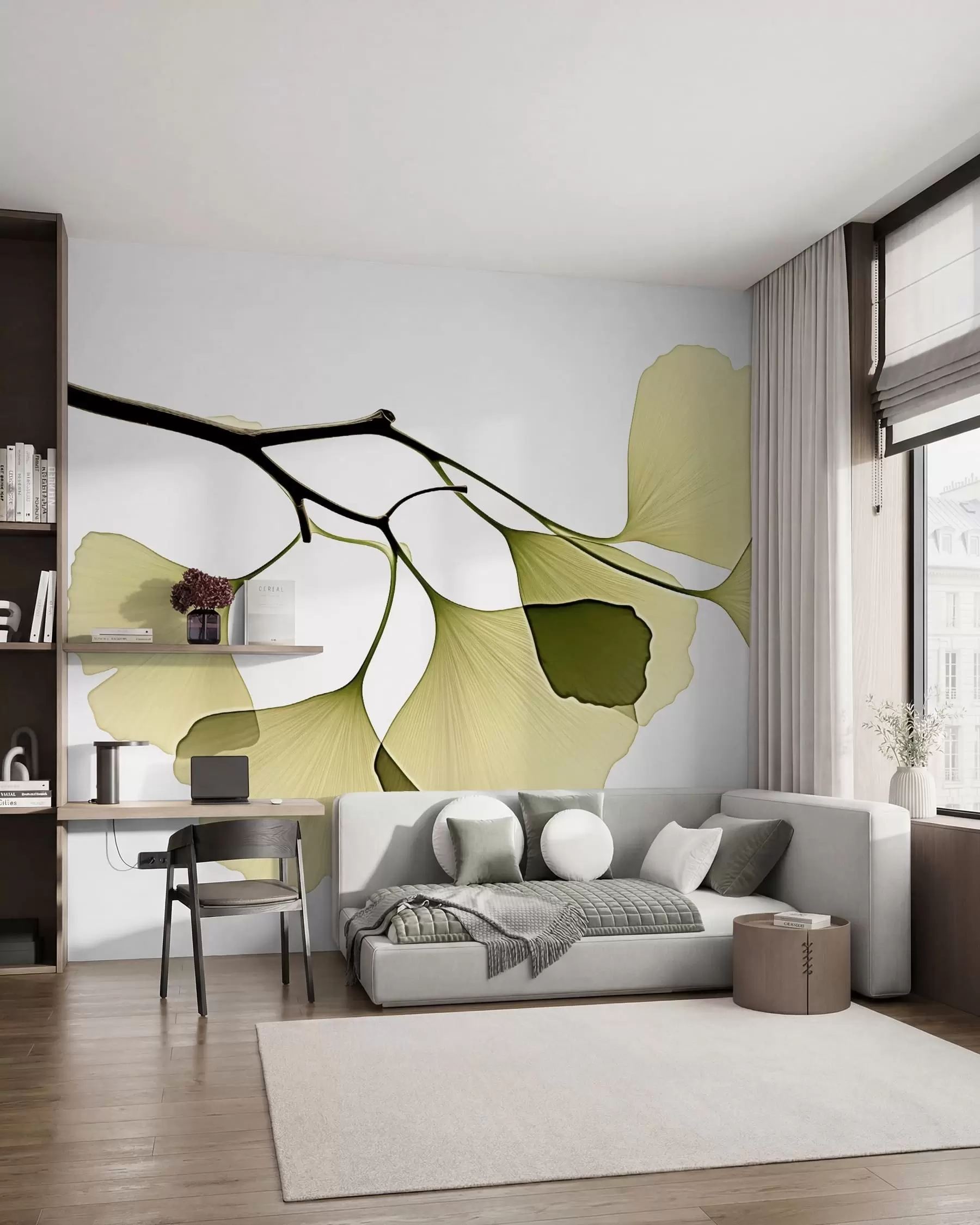 Fototapety Listy ginkga v tvare vejára w09968
