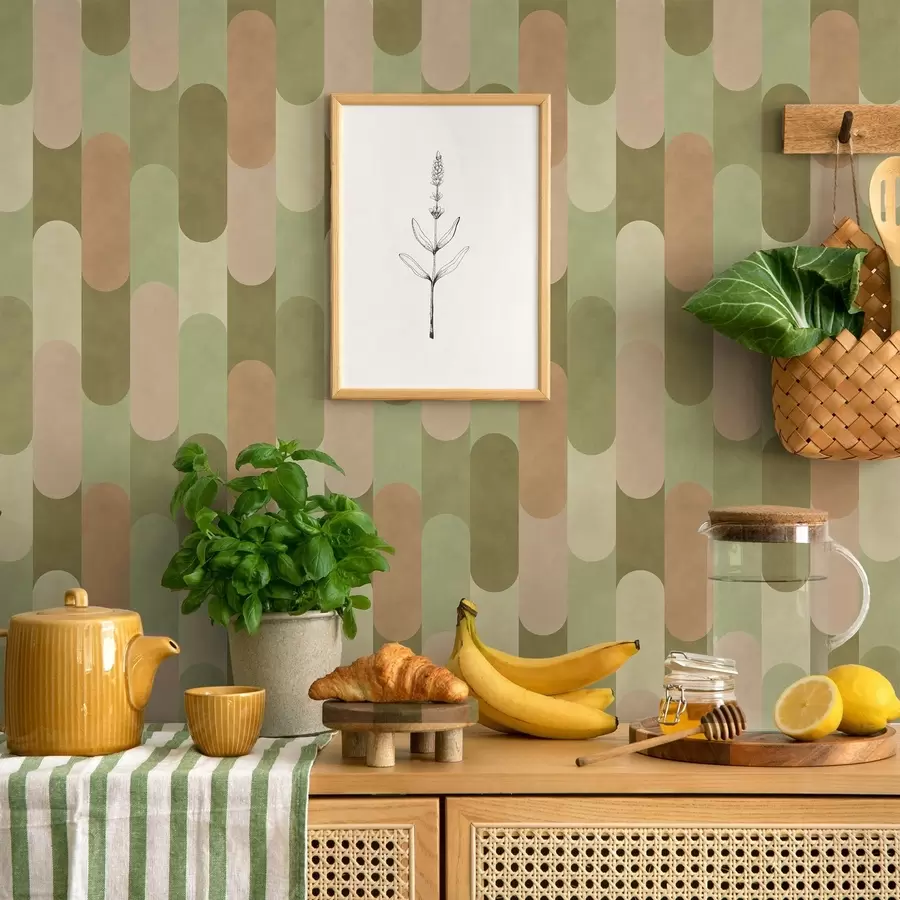 Fototapety Geometrický vzor so zaoblenými vertikálnymi tvarmi a01235
