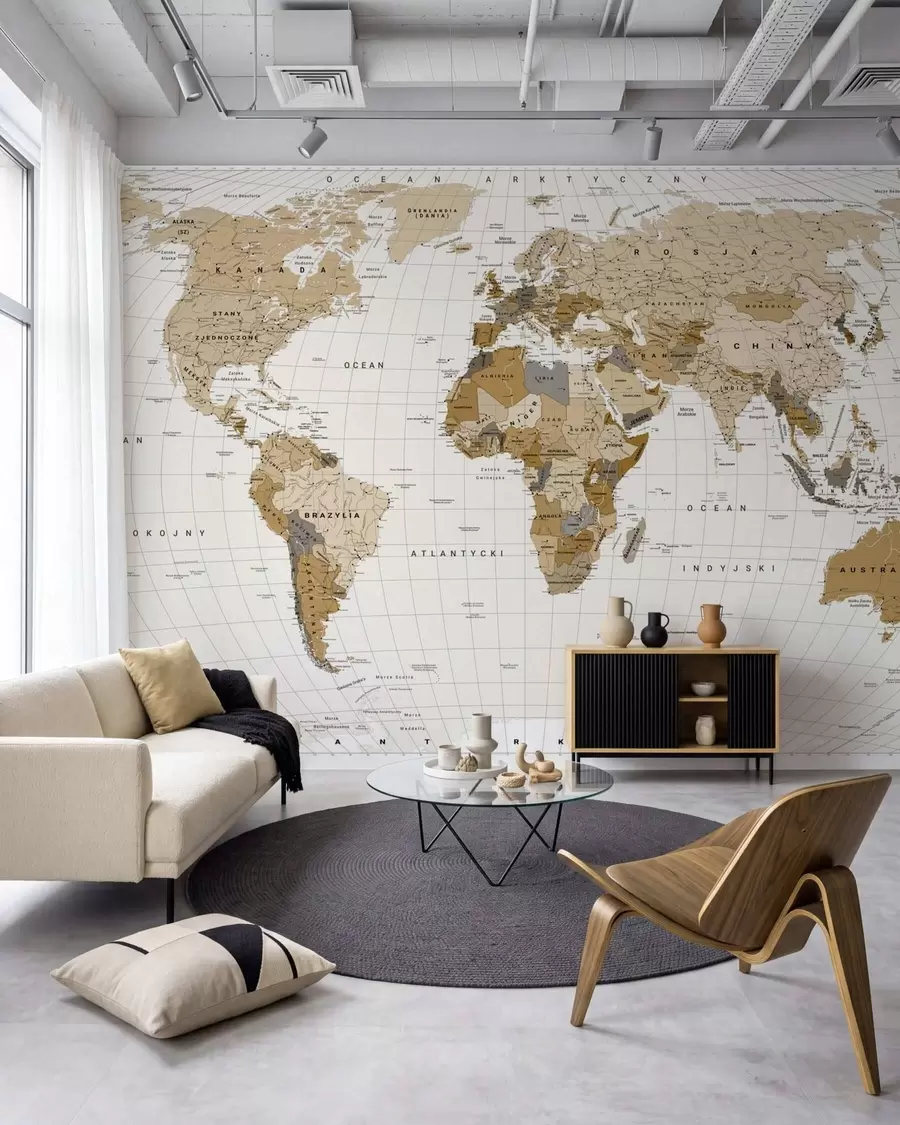 Fototapety Mapa sveta s vlajkami c00016pl