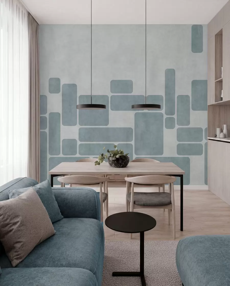 Fototapety Geometrický vzor v svetlo modrých odtieňoch w05141v2