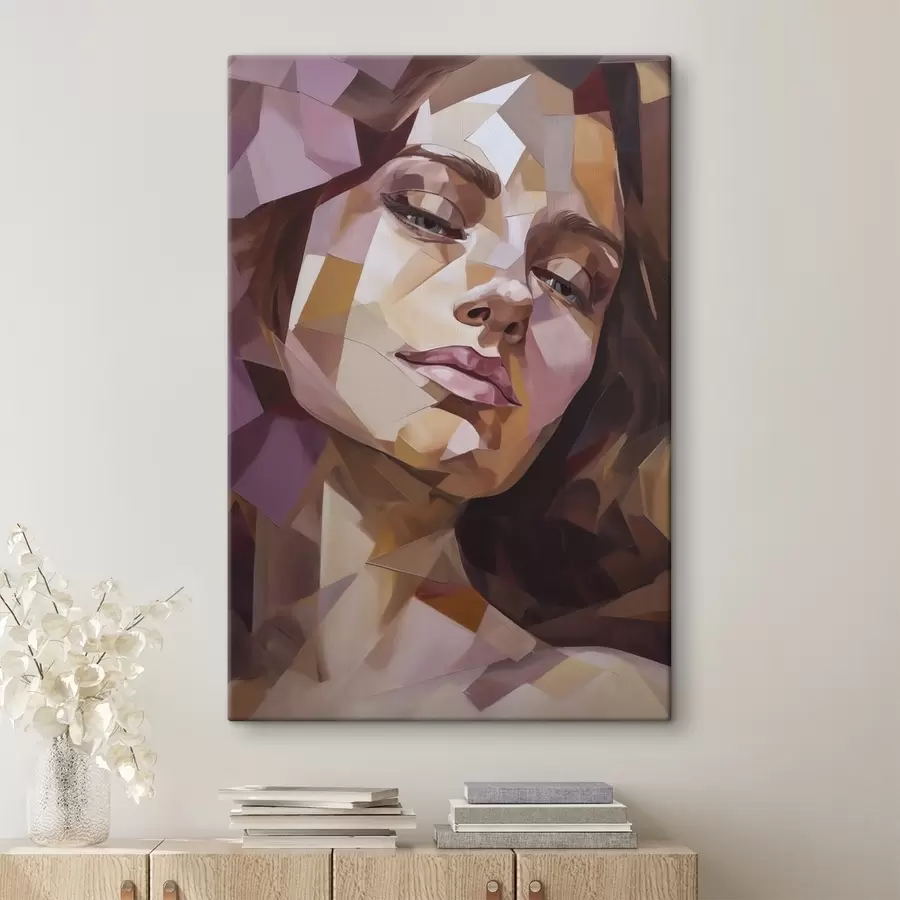 Obraz Abstraktný ženský portrét, imitácia maľby s50270