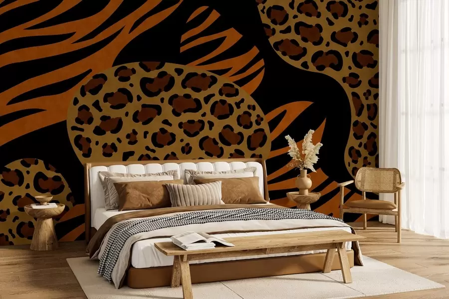 Fototapety Vzory s motívmi leoparda a tigra inšpirované divokými zvieratami w05759