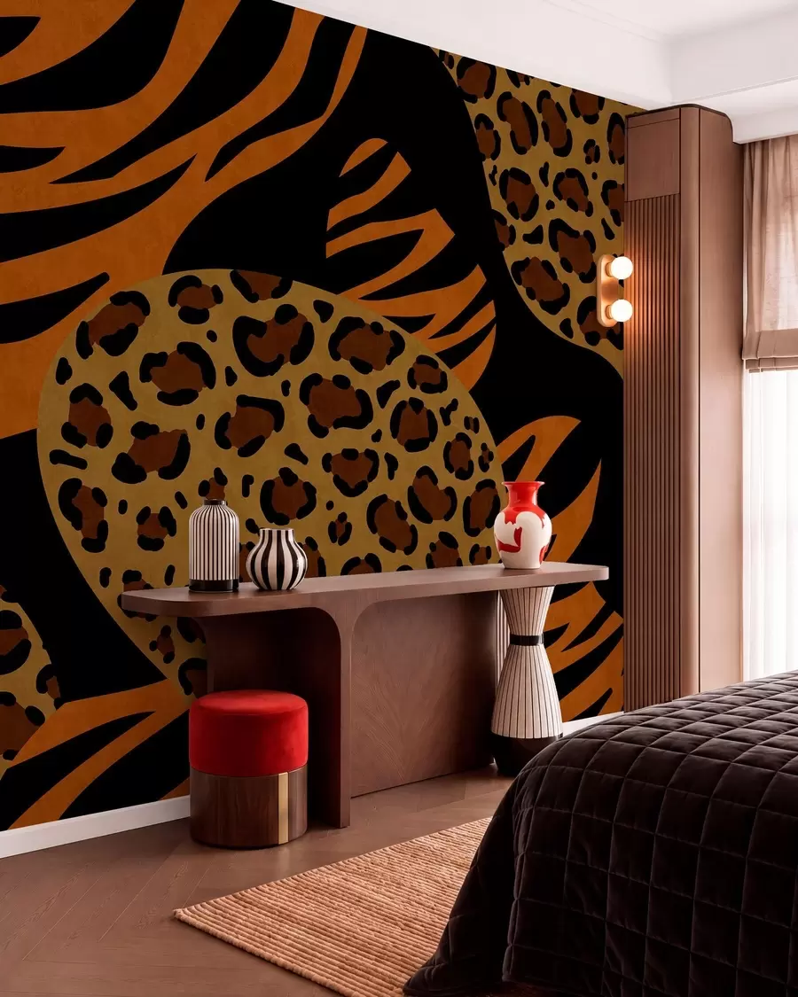 Fototapety Vzory s motívmi leoparda a tigra inšpirované divokými zvieratami w05759