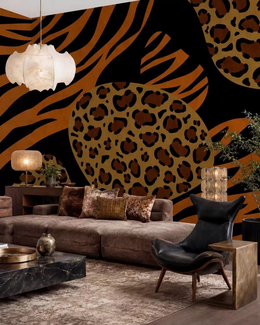 Fototapety Vzory s motívmi leoparda a tigra inšpirované divokými zvieratami w05759