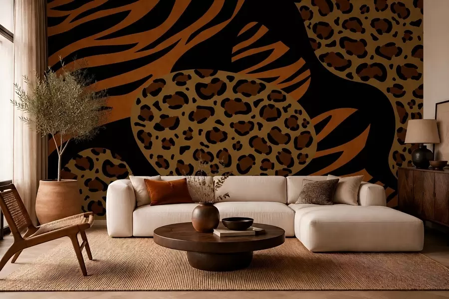 Fototapety Vzory s motívmi leoparda a tigra inšpirované divokými zvieratami w05759