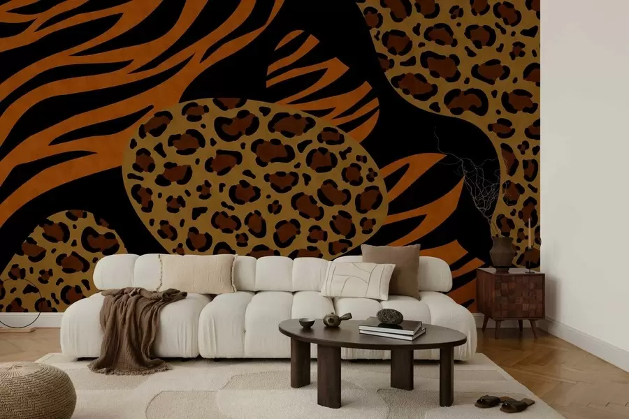 Fototapety Vzory s motívmi leoparda a tigra inšpirované divokými zvieratami w05759